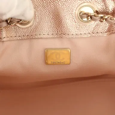 Chanel Chanel Mini 25 Hobo Bag Metallic Rose Gold Caviar Caviar Light Gold Hardware | Thumbnail 9 Chanel Chanel Mini 25 Hobo Bag Metallic Rose Gold Caviar Caviar Light Gold Hardware | Thumbnail 9