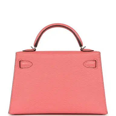 HERMÈS Hermes Kelly Sellier 20 Rose Lipstick Chevre Mysore Palladium Hardware | Thumbnail 4 HERMÈS Hermes Kelly Sellier 20 Rose Lipstick Chevre Mysore Palladium Hardware | Thumbnail 4