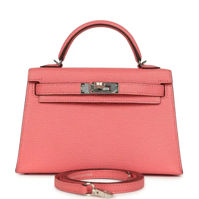 hermes Hermes Kelly Sellier 20 Rose Lipstick Chevre Mysore Palladium Hardware