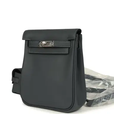 HERMÈS Hermes Mini Kelly Jump Backpack Gris Misty Swift Palladium Hardware | Thumbnail 5 HERMÈS Hermes Mini Kelly Jump Backpack Gris Misty Swift Palladium Hardware | Thumbnail 5