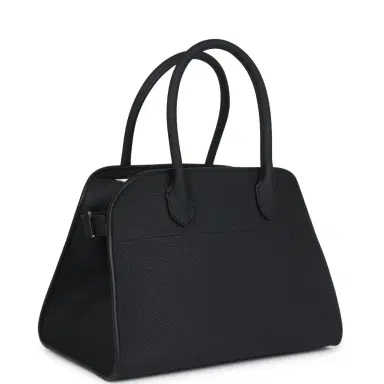 The Row The Row Soft Margaux 10 Bag Black Calfskin Silver Hardware | Thumbnail 2 The Row The Row Soft Margaux 10 Bag Black Calfskin Silver Hardware | Thumbnail 2