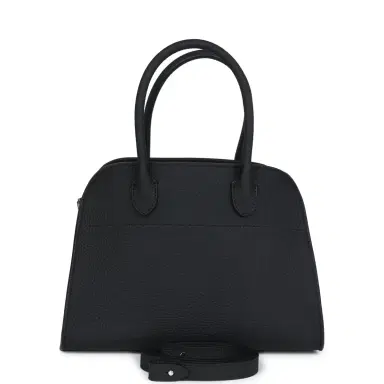 The Row The Row Soft Margaux 10 Bag Black Calfskin Silver Hardware | Thumbnail 1 The Row The Row Soft Margaux 10 Bag Black Calfskin Silver Hardware | Thumbnail 1