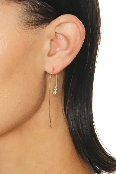 Jade Trau Three Stone Ara Hook Earrings | Thumbnail 2