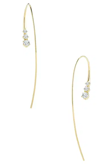 Jade Trau Three Stone Ara Hook Earrings | Thumbnail 1