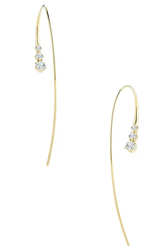 Three Stone Ara Hook Earrings
