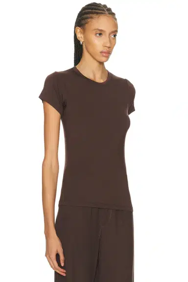 ÉTERNE Fitted Crewneck Short Sleeve T-Shirt | Thumbnail 2