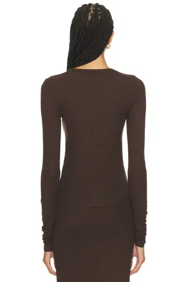 ÉTERNE Long Sleeve Fitted Top | Thumbnail 3