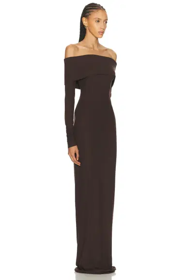 ÉTERNE Long Sleeve Off Shoulder Maxi Dress | Thumbnail 2