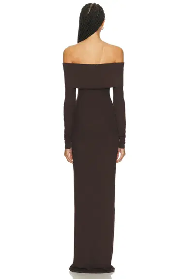 ÉTERNE Long Sleeve Off Shoulder Maxi Dress | Thumbnail 3