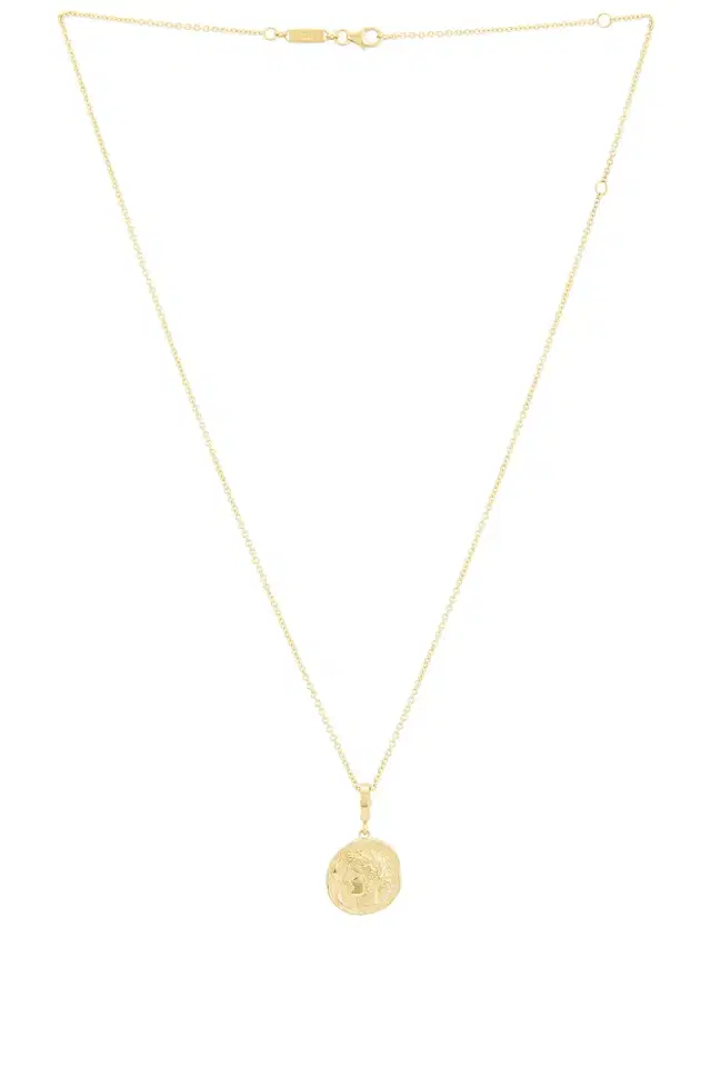 AZLEE Goddess Small Diamond Coin Necklace