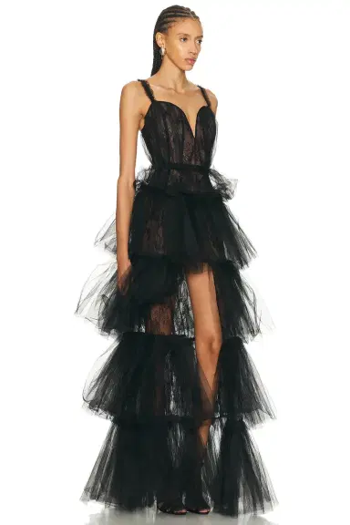 Aknvas Alphild Bustier Tiered Gown | Thumbnail 2