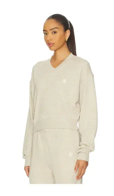 ÉTERNE Cropped V-neck Sweatshirt | Thumbnail 2