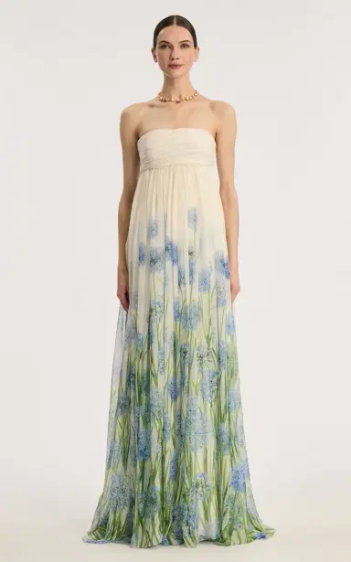 Oscar de la Renta Allium-Printed Silk-Chiffon Gown | Thumbnail 2