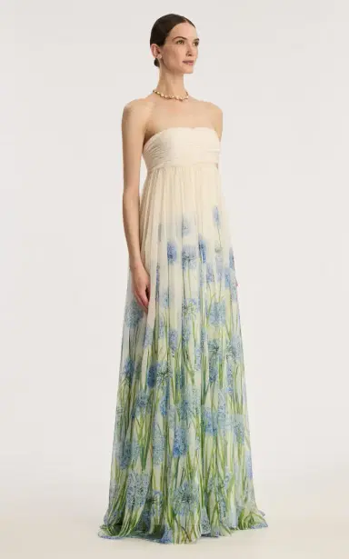 Oscar de la Renta Allium-Printed Silk-Chiffon Gown | Thumbnail 3