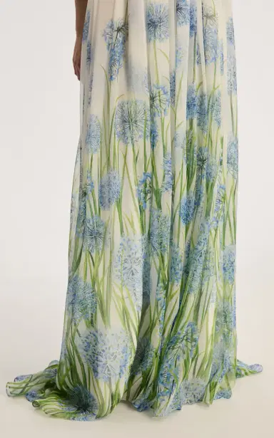 Oscar de la Renta Allium-Printed Silk-Chiffon Gown | Thumbnail 5