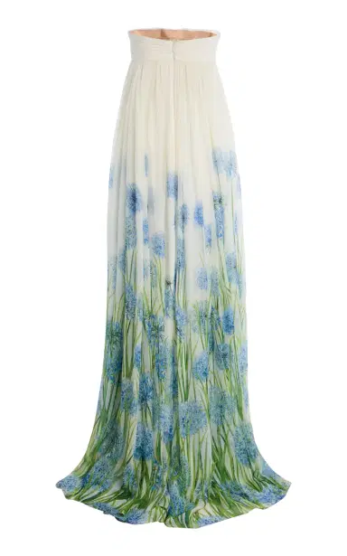 Oscar de la Renta Allium-Printed Silk-Chiffon Gown | Thumbnail 6