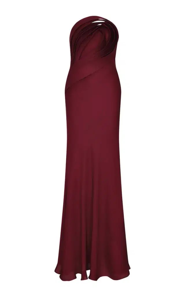 ANDRES OTALORA Vida Entera Strapless Georgette-Silk Maxi Dress