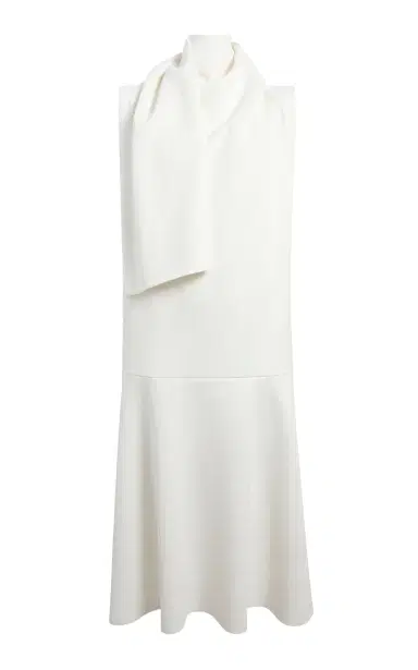 Khaite Loell Draped Crepe-Satin Midi Dress | Thumbnail 1
