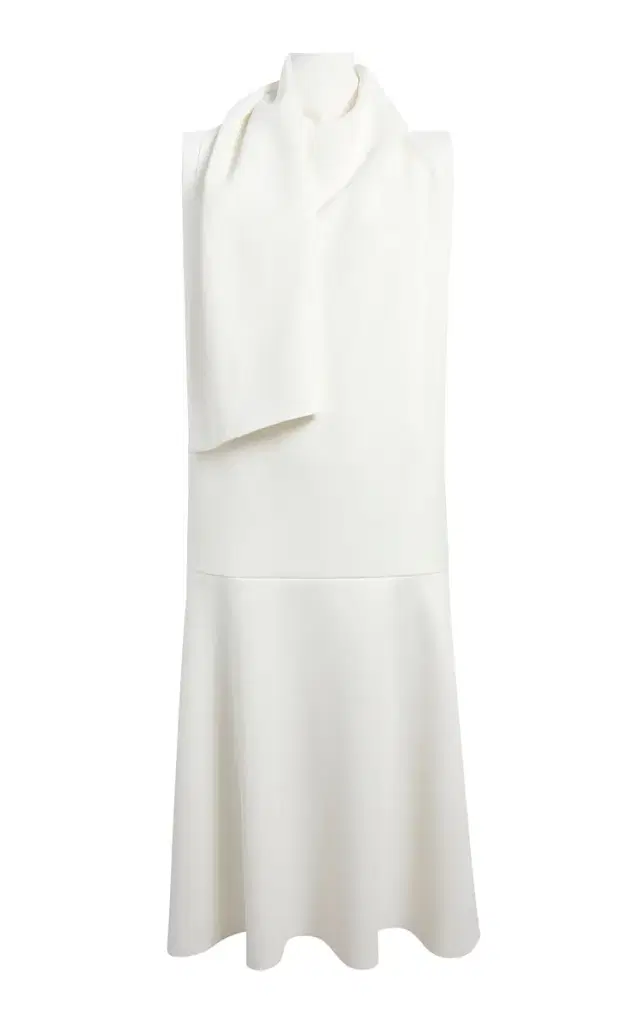 Loell Draped Crepe-Satin Midi Dress