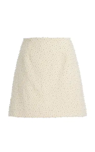 Carolina Herrera Embellished Bi-Stretch Wool Tailoring Mini Skirt | Thumbnail 1