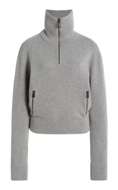 Victoria Beckham Half Zip Milano Cashmere Sweater | Thumbnail 1