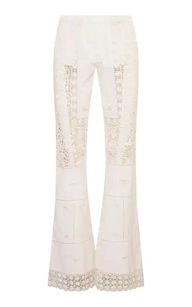 LoveShackFancy Lilo Patchwork Cotton Lace Pants | Thumbnail 1