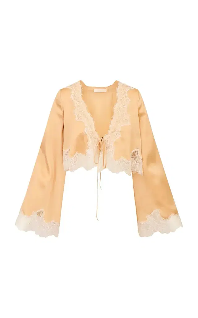 LoveShackFancy Kately Silk Blend Cropped Top