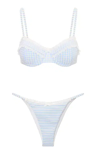 LoveShackFancy Rosavie Gingham Bikini Top | Thumbnail 1