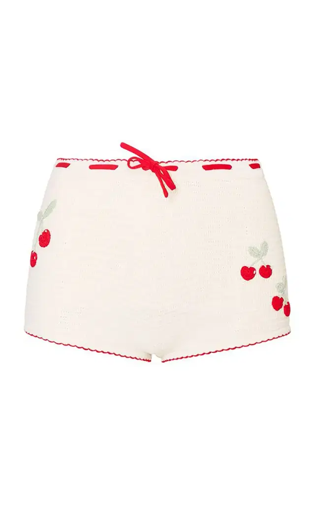 LoveShackFancy Nandie Cherry Crochet Shorts