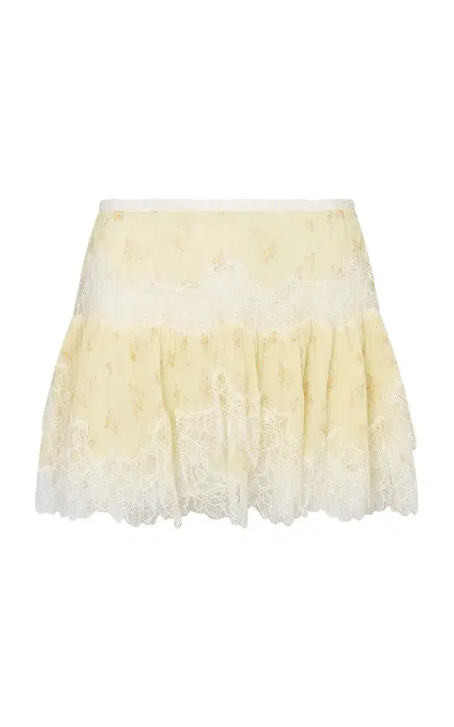 LoveShackFancy Kellison Pleated Silk Blend Skirt