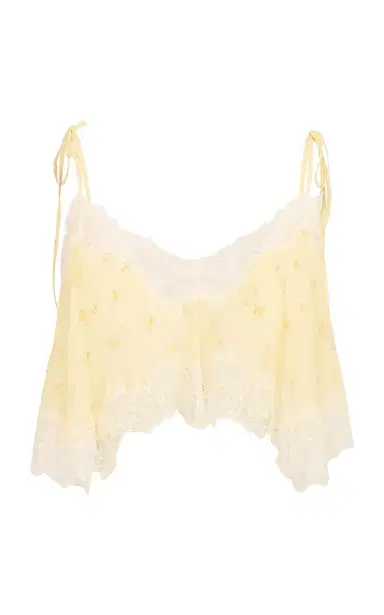 LoveShackFancy Elysia Silk Blend Cropped Top | Thumbnail 2