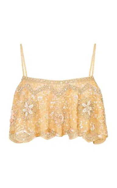 LoveShackFancy Sorwyn Sequined Cropped Top | Thumbnail 1