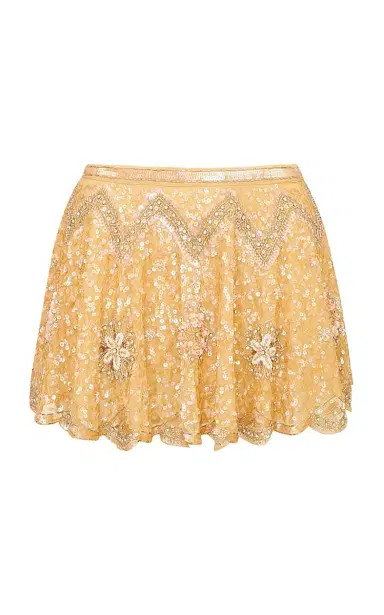 LoveShackFancy Bramble Sequined Mini Skirt | Thumbnail 1