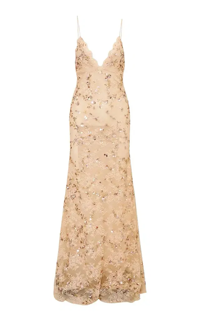 LoveShackFancy Innes Sequined Lace Dress