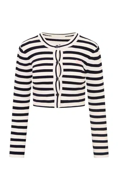 LoveShackFancy Avanette Striped Cardigan | Thumbnail 4