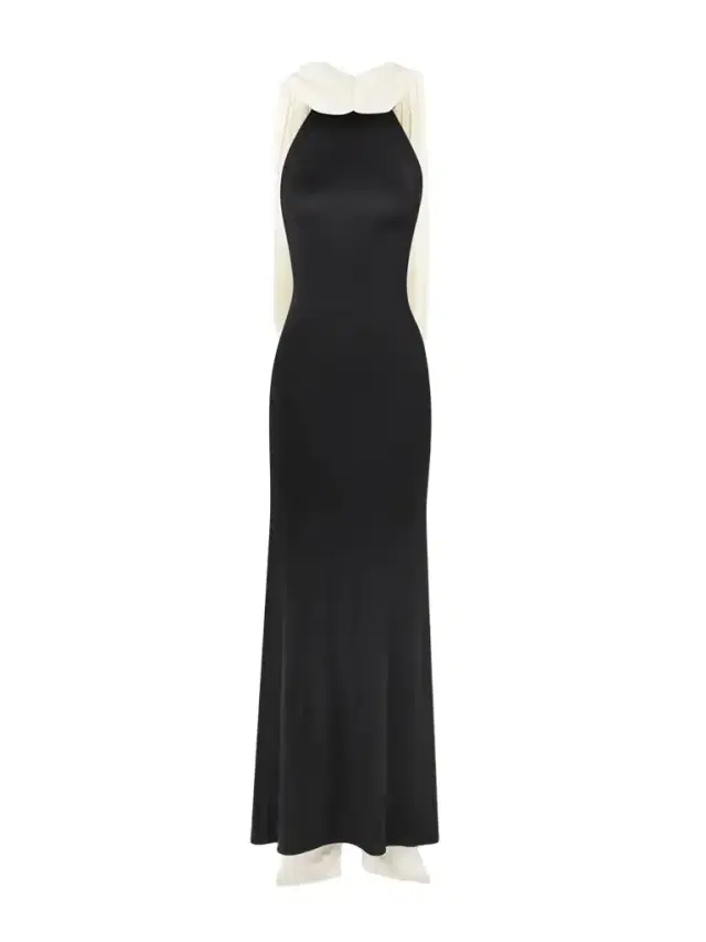 Leia Draped Two-tone Jersey Gown