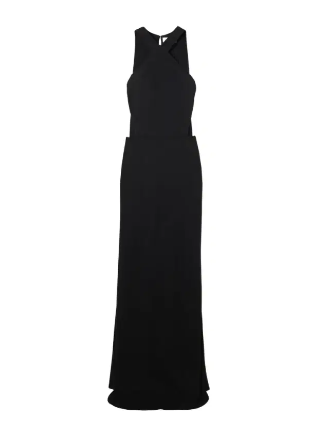 Yoko Cutout Crepe Halterneck Gown