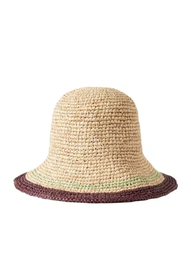 Zimmermann Striped Raffia Bucket Hat | Thumbnail 1 Zimmermann Striped Raffia Bucket Hat | Thumbnail 1