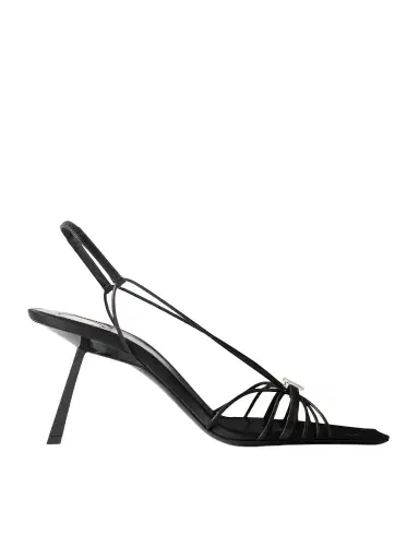 Saint Laurent Jerry Logo-embellished Leather Slingback Sandals | Thumbnail 1 Saint Laurent Jerry Logo-embellished Leather Slingback Sandals | Thumbnail 1