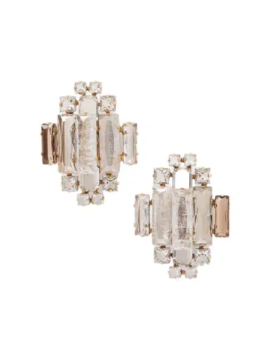 Saint Laurent Oversized Gold-tone Crystal Clip Earrings | Thumbnail 1 Saint Laurent Oversized Gold-tone Crystal Clip Earrings | Thumbnail 1