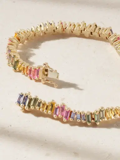 Suzanne Kalan 18-karat Rose-gold Sapphire Tennis Bracelet | Thumbnail 3