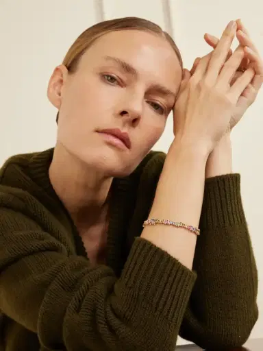 Suzanne Kalan 18-karat Rose-gold Sapphire Tennis Bracelet | Thumbnail 4