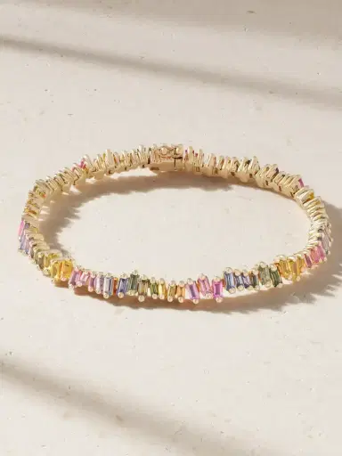 Suzanne Kalan 18-karat Rose-gold Sapphire Tennis Bracelet | Thumbnail 1