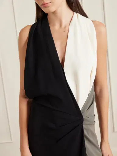 Proenza Schouler Elsa Ruched Color-block Crepe Midi Dress | Thumbnail 3