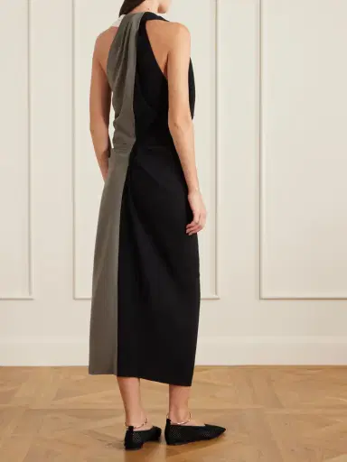 Proenza Schouler Elsa Ruched Color-block Crepe Midi Dress | Thumbnail 4