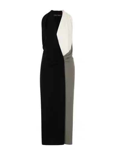 Proenza Schouler Elsa Ruched Color-block Crepe Midi Dress | Thumbnail 1