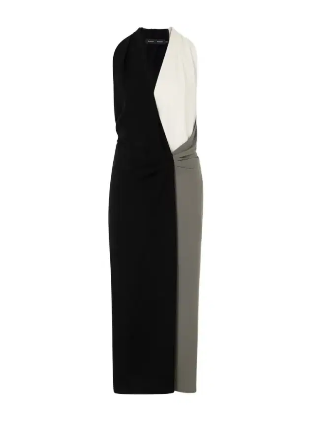 Elsa Ruched Color-block Crepe Midi Dress