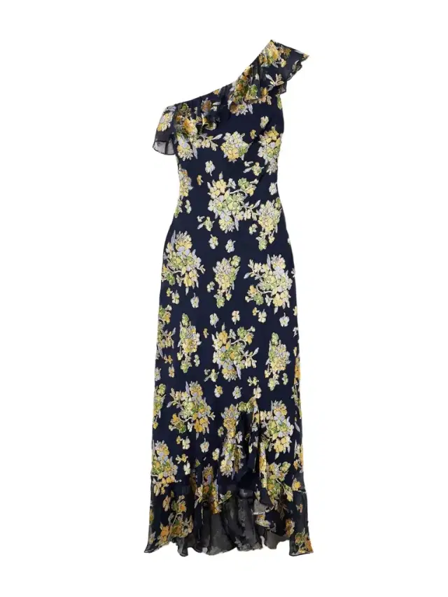 Leon One-shoulder Ruffled Devoré-velvet Chiffon Maxi Dress