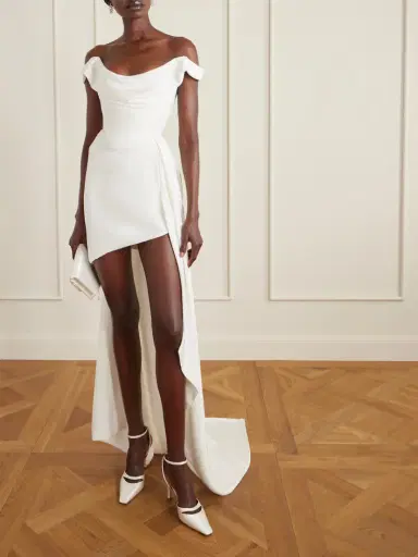 Vivienne Westwood Comet Asymmetric Draped Silk-cady Mini Dress | Thumbnail 2 Vivienne Westwood Comet Asymmetric Draped Silk-cady Mini Dress | Thumbnail 2