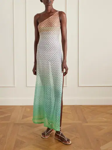 Missoni One-shoulder Metallic Crochet-knit Coverup | Thumbnail 2